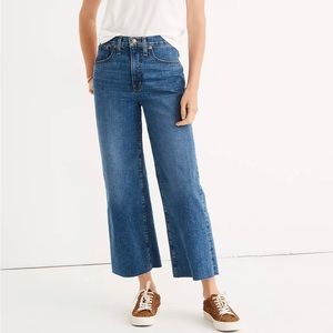 Slim Wide-Leg Jeans in Crownridge Wash: Raw-Hem Edition, size 25